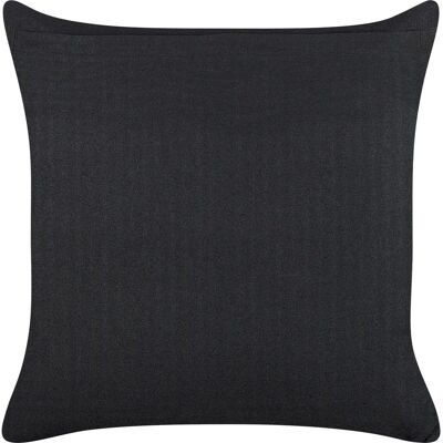 Beliani Coussin Velours Rose et Noir avec Motif Botanique - Coussin - Publicité Beliani Coussin Velours Rose et Noir avec Motif Botanique - Coussin - Publicité