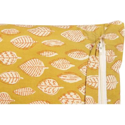 Coussin en coton à motif de feuilles 45x45cm Jaune - Coussin - Publicité Coussin en coton à motif de feuilles 45x45cm Jaune - Coussin - Publicité