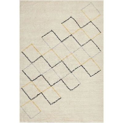 Alfombra de algodón beige 140 x 200 cm - Diseño minimalista Alfombra de algodón beige 140 x 200 cm - Diseño minimalista