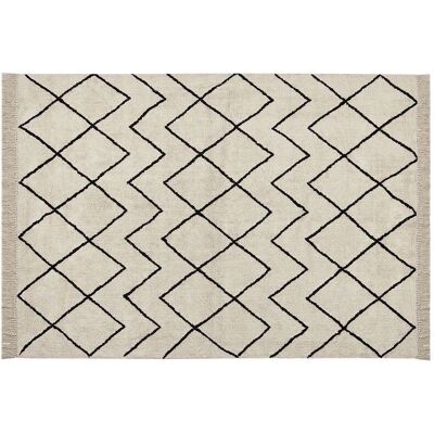 Alfombra de Algodón Beige y Negro - Diseño Minimalista y Geométrico - Alfombra Alfombra de Algodón Beige y Negro - Diseño Minimalista y Geométrico - Alfombra