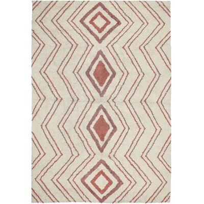Beliani Alfombra de Algodón 160 x 230 cm Beige Rosa - Alfombra Beliani Alfombra de Algodón 160 x 230 cm Beige Rosa - Alfombra