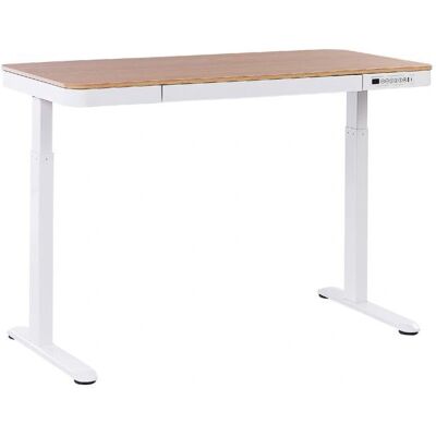 Beliani Valkoinen Säädettävä Tietokonepöytä - Moderni Istuma- ja Seisomapöytä 120x60cm Beliani Valkoinen Säädettävä Tietokonepöytä - Moderni Istuma- ja Seisomapöytä 120x60cm