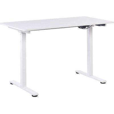 Beliani Sähköinen Säädettävä Kirjoituspöytä Valkoinen - Istua ja Seistä, 120x60 cm, Moderni Muotoilu Beliani Sähköinen Säädettävä Kirjoituspöytä Valkoinen - Istua ja Seistä, 120x60 cm, Moderni Muotoilu