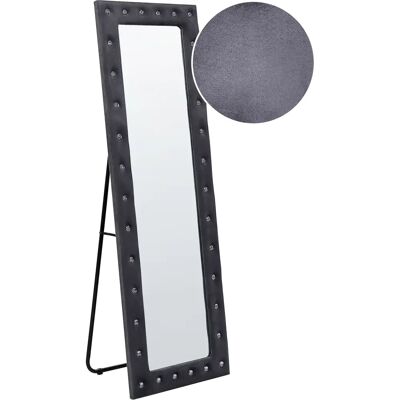 Beliani Stehspiegel Dunkelgrau Samt 50 x 150 cm - Standing Mirror Beliani Stehspiegel Dunkelgrau Samt 50 x 150 cm - Standing Mirror