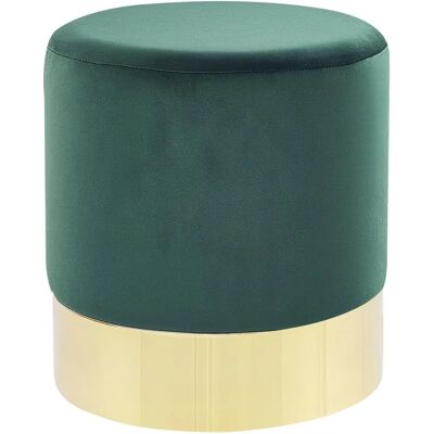 Beliani Puf de Terciopelo Verde Oscuro - Asiento Beliani Puf de Terciopelo Verde Oscuro - Asiento