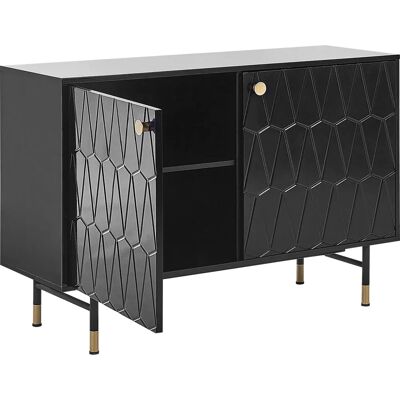 Aparador Beliani ADANTE - MDF Negro 82cm Mueble de almacenamiento moderno Aparador Beliani ADANTE - MDF Negro 82cm Mueble de almacenamiento moderno