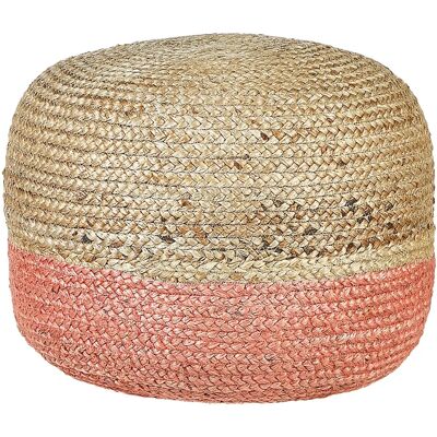 Beliani Pouf Rose in Jute 50x40 cm - Boho Style Ottoman Beliani Pouf Rose in Jute 50x40 cm - Boho Style Ottoman