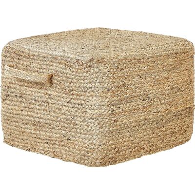Beliani Jute Rechteck Pouffe - Boho Stil Natur Fußhocker oder Sitz Beliani Jute Rechteck Pouffe - Boho Stil Natur Fußhocker oder Sitz