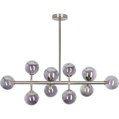 Beliani Pendellampe Silber Stahl Glas 10 Leuchtmittel Modernes Design Deckenleuchte Glamour Beliani Pendellampe Silber Stahl Glas 10 Leuchtmittel Modernes Design Deckenleuchte Glamour