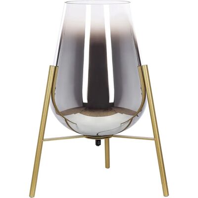Lámpara de Mesa de Vidrio y Acero Dorado Beliani - Lámpara de Mesa Lámpara de Mesa de Vidrio y Acero Dorado Beliani - Lámpara de Mesa