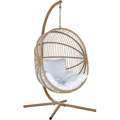Beliani ACRI Silla Colgante Beige - Estilo Boho Interior y Exterior Beliani ACRI Silla Colgante Beige - Estilo Boho Interior y Exterior