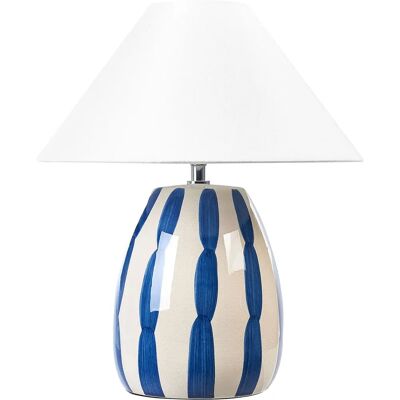 Beliani Lampada da Tavolo in Ceramica Beige Chiaro e Blu LUCHETTI - Lampada da Tavolo Beliani Lampada da Tavolo in Ceramica Beige Chiaro e Blu LUCHETTI - Lampada da Tavolo