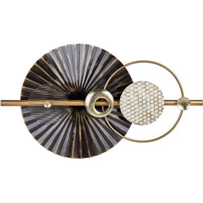 Beliani Wanddekoration Schwarz und Gold Eisen Metall Skulptur Geometrisches Wandkunst Abstrakt Glam Modern Zubehör Beliani Wanddekoration Schwarz und Gold Eisen Metall Skulptur Geometrisches Wandkunst Abstrakt Glam Modern Zubehör