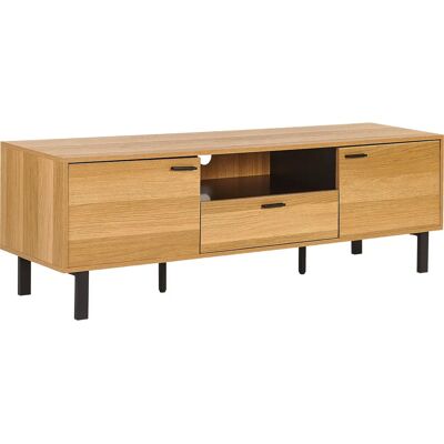 Soporte de TV Beliani Madera Clara - Estilo Industrial Tradicional para hasta 66ʺ Soporte de TV Beliani Madera Clara - Estilo Industrial Tradicional para hasta 66ʺ