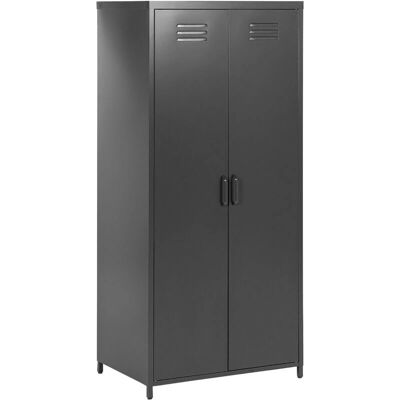 Beliani Home Office Storage Cabinet Black Steel 2 Doors - Armario de almacenamiento Beliani Home Office Storage Cabinet Black Steel 2 Doors - Armario de almacenamiento