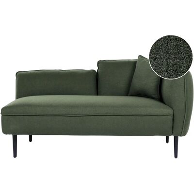 Beliani Canapé-Lit Bouclé Vert Foncé Côté Droit - Chaise Lounge - Publicité Beliani Canapé-Lit Bouclé Vert Foncé Côté Droit - Chaise Lounge - Publicité