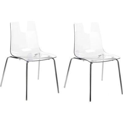 Beliani Ensemble de 2 chaises de salle à manger transparentes en synthétique - Chaises de salle à manger - Publicité Beliani Ensemble de 2 chaises de salle à manger transparentes en synthétique - Chaises de salle à manger - Publicité