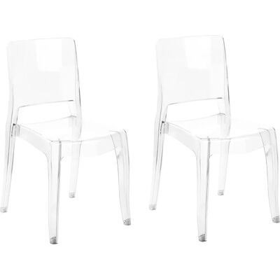 Beliani Ensemble de 2 Chaises à Manger - Transparent Moderne en Polycarbonate - Publicité Beliani Ensemble de 2 Chaises à Manger - Transparent Moderne en Polycarbonate - Publicité