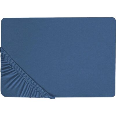 Beliani Baumwoll Spannbettlaken Navy Blau 180 x 200 cm - Spannbettlaken Beliani Baumwoll Spannbettlaken Navy Blau 180 x 200 cm - Spannbettlaken