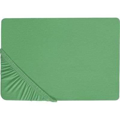 Beliani Cotton Fitted Sheet Green 140x200cm - Fitted Sheet Beliani Cotton Fitted Sheet Green 140x200cm - Fitted Sheet