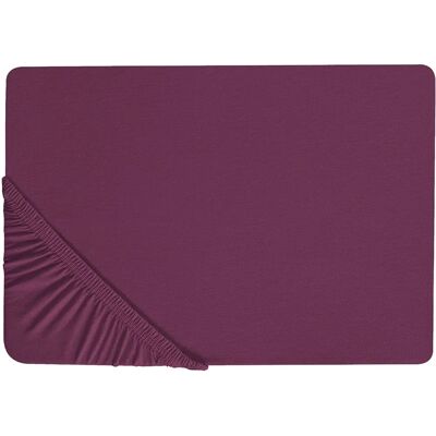 Beliani Bordeaux Baumwoll Spannbetttuch - 160x200 cm Beliani Bordeaux Baumwoll Spannbetttuch - 160x200 cm