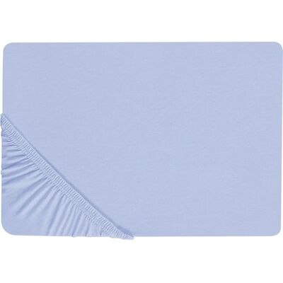Beliani Hellblauer Baumwoll-Spannbettlaken - 200x200 cm, Elastischer Rand - Schlafzimmer Beliani Hellblauer Baumwoll-Spannbettlaken - 200x200 cm, Elastischer Rand - Schlafzimmer