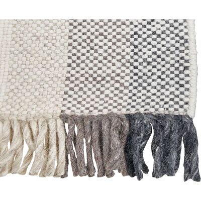 Alfombra de Lana Blanca Off-White - Rectangular 80x150 cm - Diseño Moderno Alfombra de Lana Blanca Off-White - Rectangular 80x150 cm - Diseño Moderno
