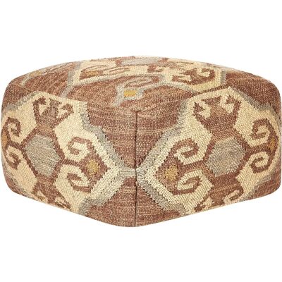 Beliani Pouffe Multicolour Jute Wool 50 x 50 x 30 cm Geometrisches Muster Quadrat Boho Modern Fußhocker - Pouffe Beliani Pouffe Multicolour Jute Wool 50 x 50 x 30 cm Geometrisches Muster Quadrat Boho Modern Fußhocker - Pouffe