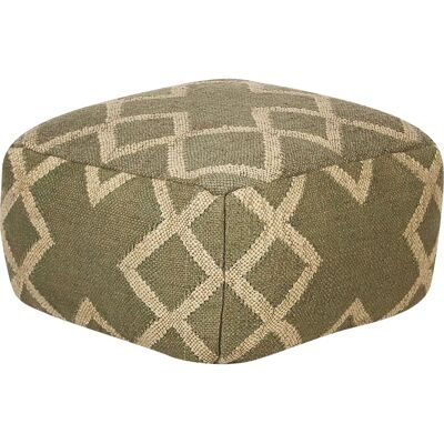 Beliani Puf de Yute Verde y Beige 50x50cm - Pouffe Beliani Puf de Yute Verde y Beige 50x50cm - Pouffe