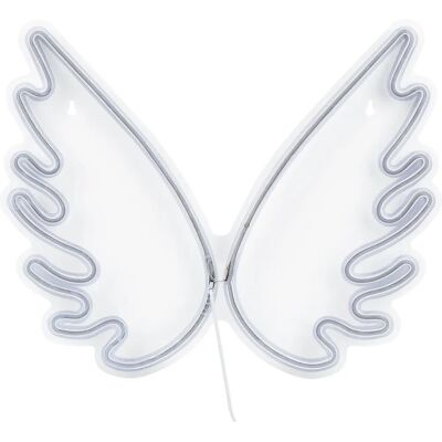 Beliani Seinän LED-neon valaisin Enkelinsiivet Valkoinen PVC Seinänvalaisin Beliani Seinän LED-neon valaisin Enkelinsiivet Valkoinen PVC Seinänvalaisin