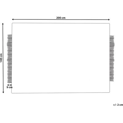 Alfombra de lana Beliani - 140x200 cm - Blanco y negro - Estilo escandinavo Alfombra de lana Beliani - 140x200 cm - Blanco y negro - Estilo escandinavo