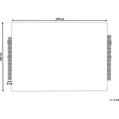 Alfombra de lana Beliani - 160x230cm, Blanco y negro, Tejido a mano Alfombra de lana Beliani - 160x230cm, Blanco y negro, Tejido a mano