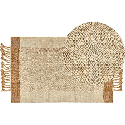Beliani Beigen Jutti Matto - 80x150cm - Rektangulaarinen Boho-tyyli Beliani Beigen Jutti Matto - 80x150cm - Rektangulaarinen Boho-tyyli