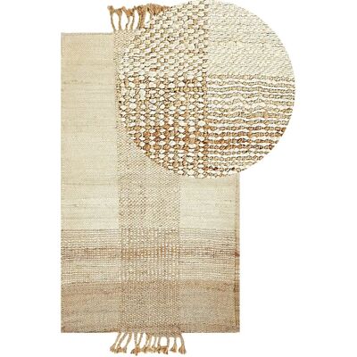 Alfombra de Yute Beige Beliani - Rectangular 80x150 cm - Estilo Boho Alfombra de Yute Beige Beliani - Rectangular 80x150 cm - Estilo Boho