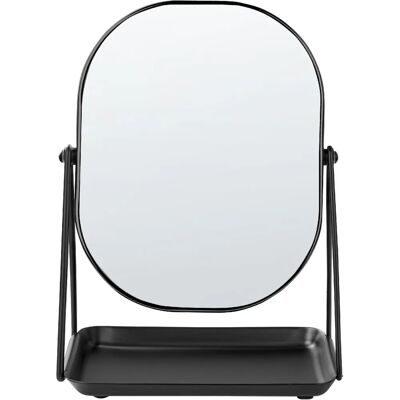 Beliani Make-up Spiegel Schwarz - Doppelter Vergrößerungsspiegel - 20x22 cm - Schminktisch - Make-up Zubehör Beliani Make-up Spiegel Schwarz - Doppelter Vergrößerungsspiegel - 20x22 cm - Schminktisch - Make-up Zubehör