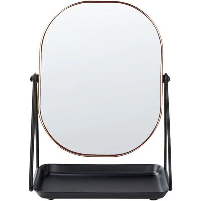 Beliani Makeup Mirror Rose Gold - CORREZE - Double-sided Magnifying - 20x22cm Beliani Makeup Mirror Rose Gold - CORREZE - Double-sided Magnifying - 20x22cm
