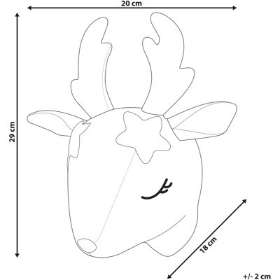 Décoration murale de cerf blanc en peluche Beliani - Décoration murale - Publicité Décoration murale de cerf blanc en peluche Beliani - Décoration murale - Publicité