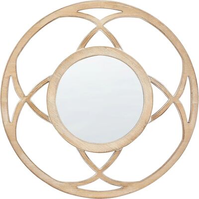 Beliani IZTAPALAPA Round Light Wood Wall Mirror - Wall Mirror Beliani IZTAPALAPA Round Light Wood Wall Mirror - Wall Mirror