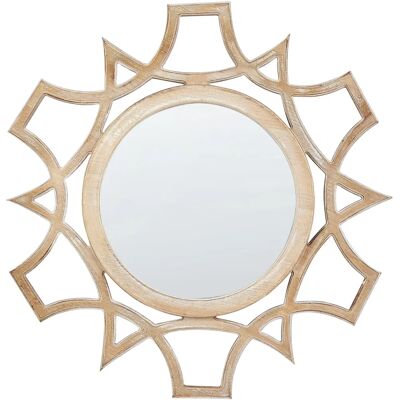 Beliani ZAPOPAN 60cm Light Wood Wall Mirror - Wall Mirror Beliani ZAPOPAN 60cm Light Wood Wall Mirror - Wall Mirror