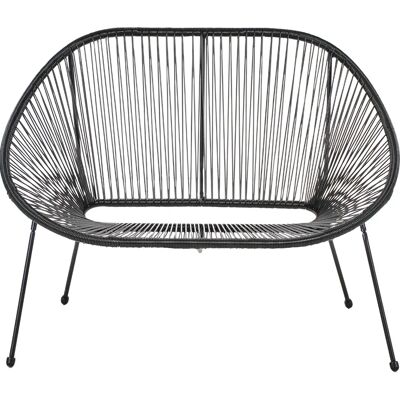 Banque de jardin en rotin PE noir 114 cm - Banc de jardin - Publicité Banque de jardin en rotin PE noir 114 cm - Banc de jardin - Publicité