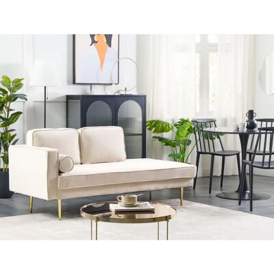 Beliani Eucalipto Terciopelo Chaise Longue Izquierda - Diseño Moderno Beliani Eucalipto Terciopelo Chaise Longue Izquierda - Diseño Moderno