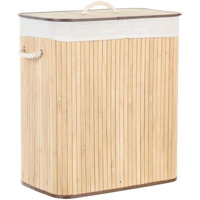 Beliani Panier à Linge Bambou KANDY en Bois Clair 2 Compartiments - Publicité Beliani Panier à Linge Bambou KANDY en Bois Clair 2 Compartiments - Publicité