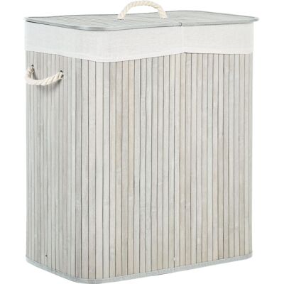 Bambusinen Pyykkikori kannella - 2 osastoa - Moderni Minimalistinen Tyyli Bambusinen Pyykkikori kannella - 2 osastoa - Moderni Minimalistinen Tyyli