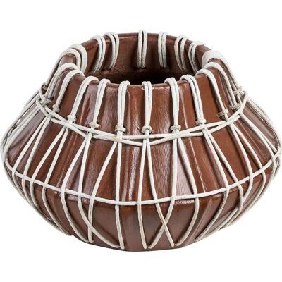 Vase décorative en céramique faite main Beliani KLUET - 22cm - Marron - Publicité Vase décorative en céramique faite main Beliani KLUET - 22cm - Marron - Publicité