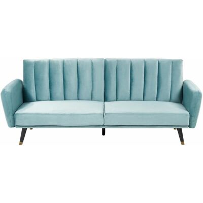 Beliani Sofá Cama Terciopelo Azul Claro VIMMERBY - Sofá Cama Beliani Sofá Cama Terciopelo Azul Claro VIMMERBY - Sofá Cama