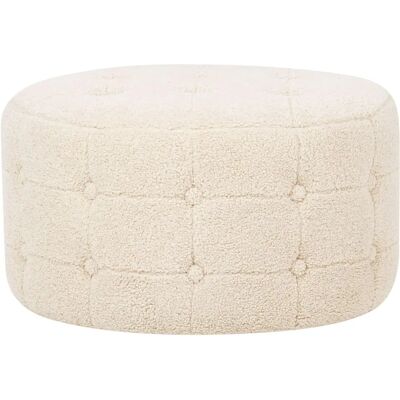 Beliani Pouf Beige Redondo de Bouclé - Otomano Beliani Pouf Beige Redondo de Bouclé - Otomano