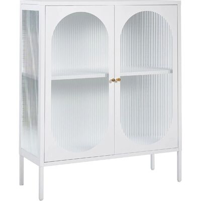 Beliani Armario de Oficina Acero Blanco 90 x 35 x 111 cm Metal 2 Puertas Frontal y Laterales de Vidrio - Armario Beliani Armario de Oficina Acero Blanco 90 x 35 x 111 cm Metal 2 Puertas Frontal y Laterales de Vidrio - Armario