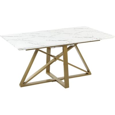 Table à manger extensible blanche Beliani - Style moderne - Publicité Table à manger extensible blanche Beliani - Style moderne - Publicité