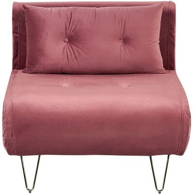 Beliani Sofá Cama Terciopelo Rosa VESTFOLD - Sofa Bed Beliani Sofá Cama Terciopelo Rosa VESTFOLD - Sofa Bed