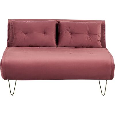 Sofá Cama Rosa Terciopelo 2 Plazas - Glamour Beliani Sofá Cama Rosa Terciopelo 2 Plazas - Glamour Beliani